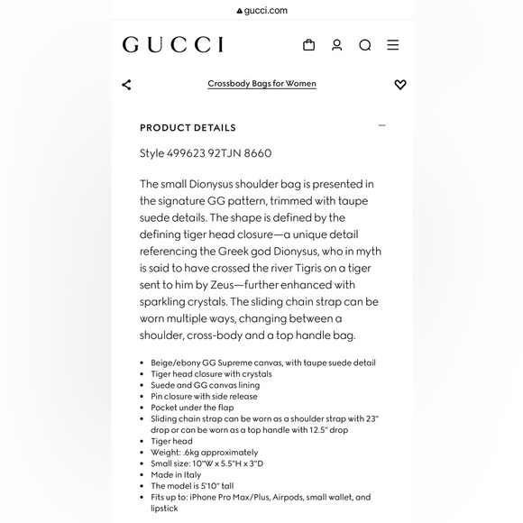 💯 Authentic NWT Gucci Dionysus Small Rectangular Bag with Crystals - Picture 7 of 7